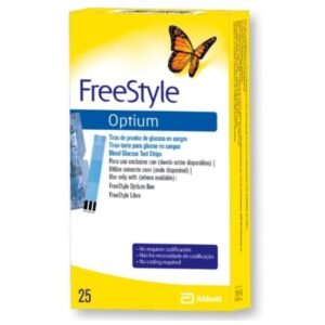 FREESTYLE OPTIUM TIRAS REACTIVAS PARA GLUCOSA X 25 UNIDADES.