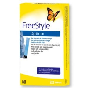 FREESTYLE OPTIUM TIRAS REACTIVAS PARA GLUCOSA X 50 UNIDADES.