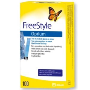 FREESTYLE OPTIUM TIRAS REACTIVAS PARA GLUCOSA X 100 UNIDADES.