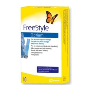 FREESTYLE OPTIUM TIRAS REACTIVAS PARA GLUCOSA X 10 UNIDADES.